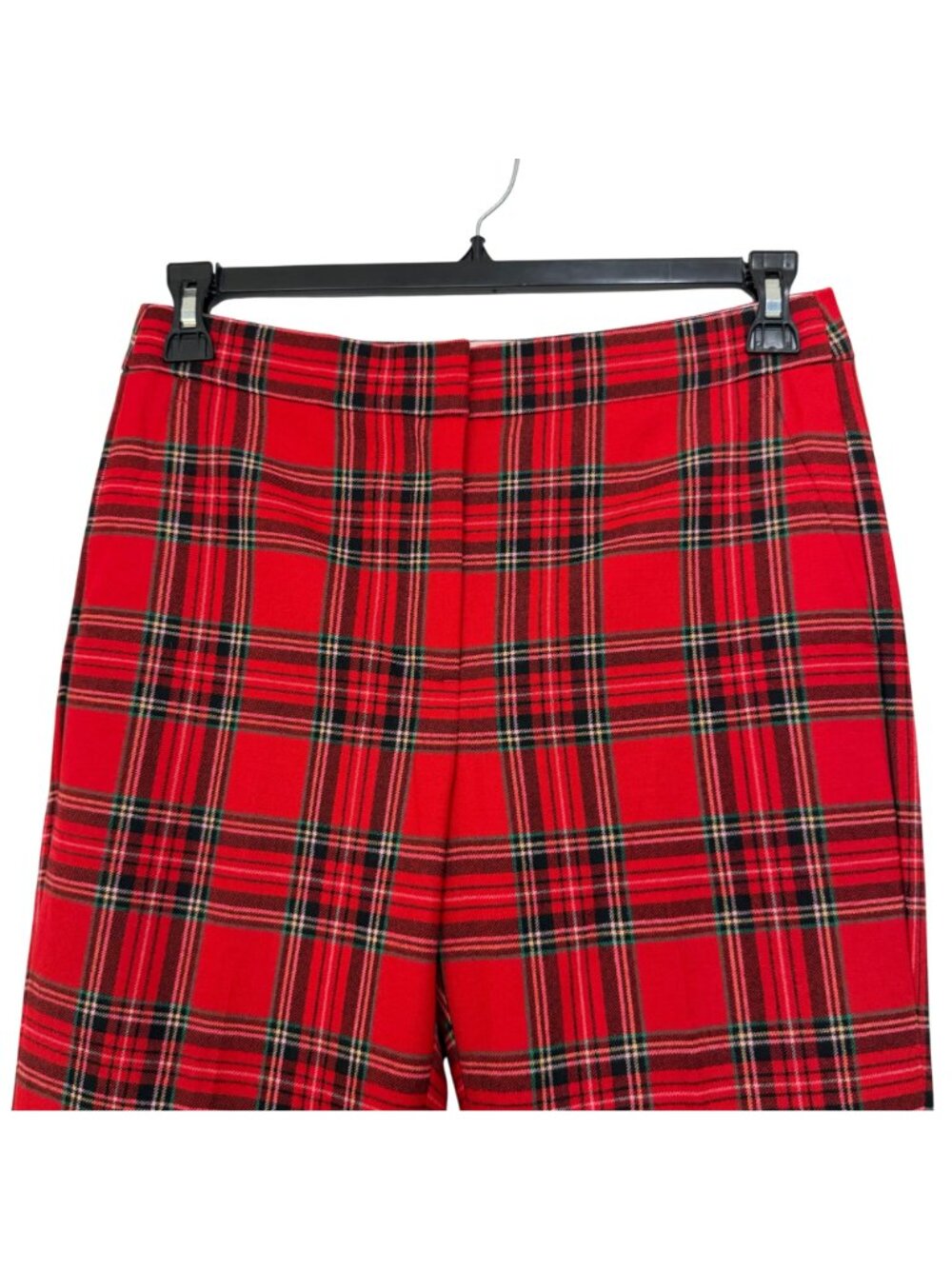 J.Crew Kate Womens Red Plaid Tartan Wool Blend Pants Size 8 Classic Fit Lined - Picture 13 of 14